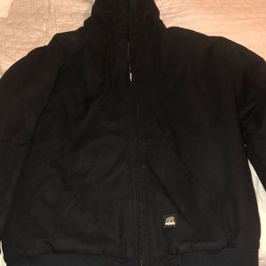 4XL BERNE HEAVY WORK COAT WITH HOOD. FULL ZIP